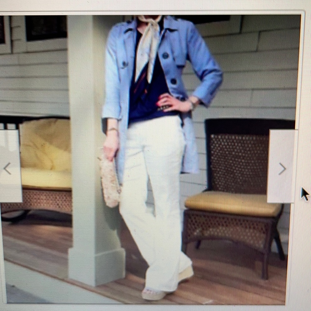 CAbi lined linen blend pants 8 L side zip trouser